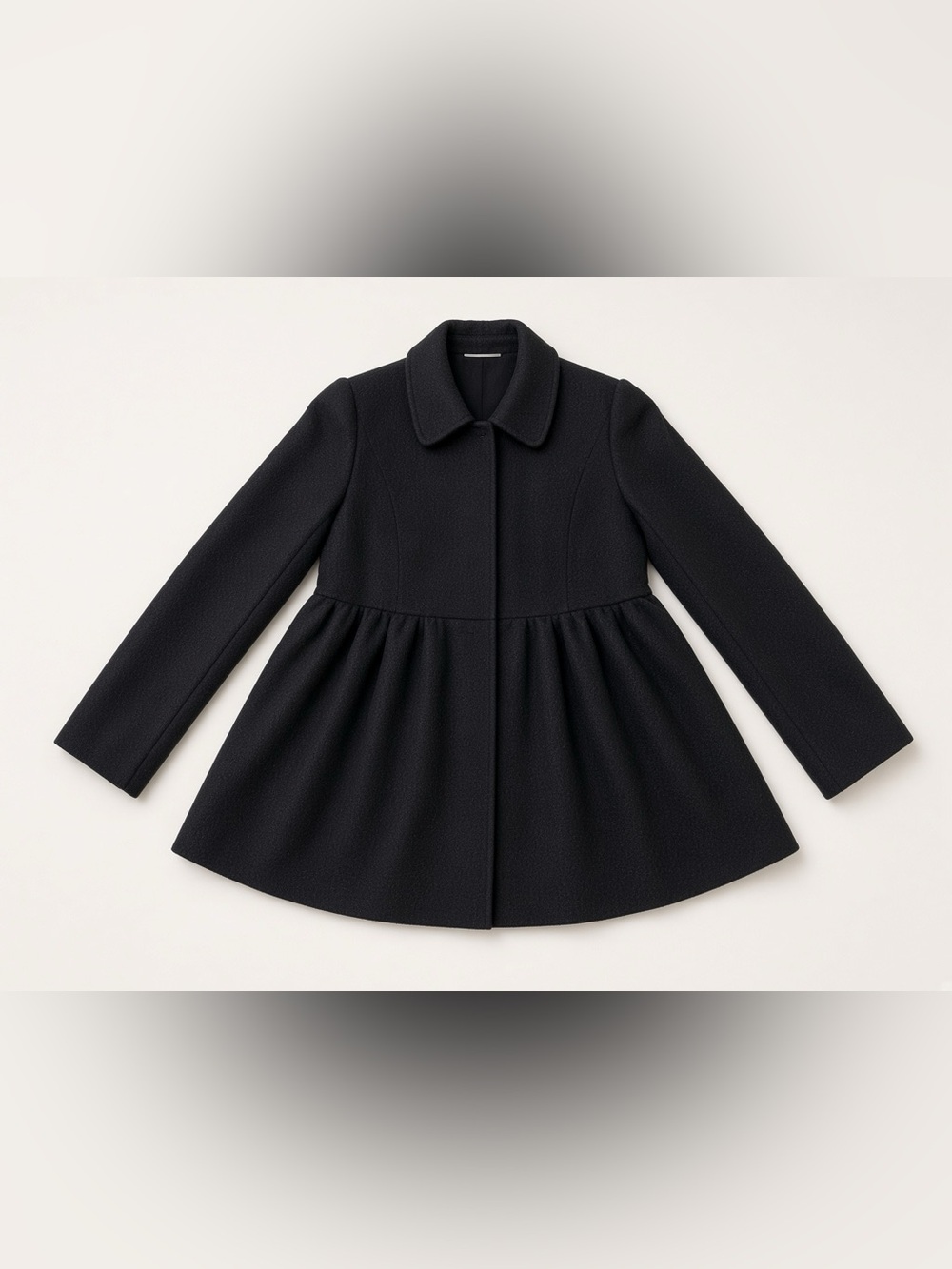 Kenar Black Wool Blend Short Coat Size 8 Snap Front